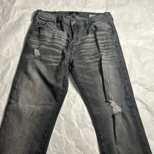 True Religion Geno Relaxed Slim Gray Distressed Denim Jeans Mens Size‎ 30